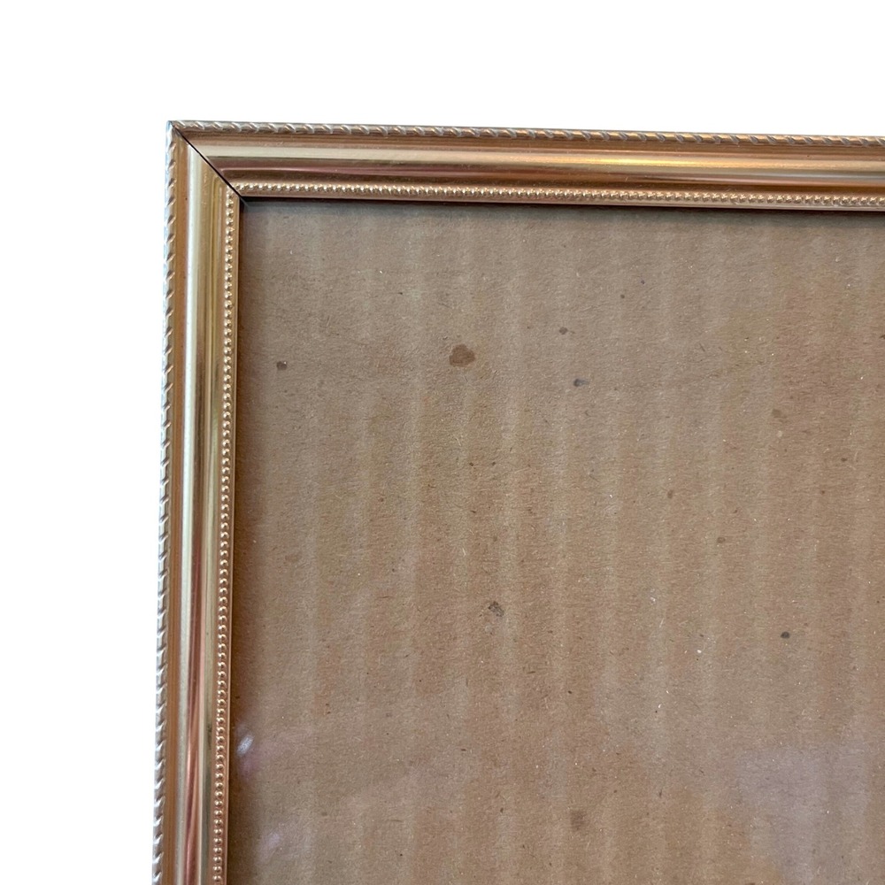Vtg gold art nouveau modern regency 8x10 picture frame ornate etched filigree